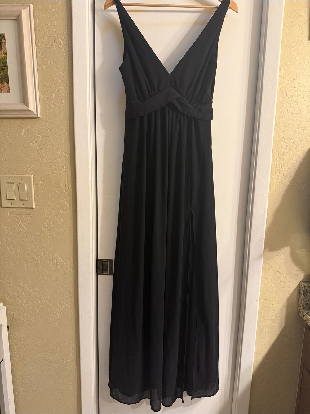 Lulu's Black Deep V-Neck Maxi Dress